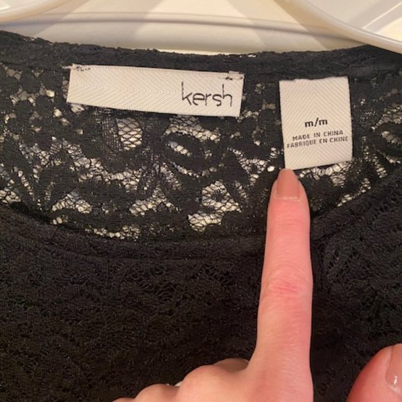 Kersh Lace/Faux Leather Dress - Picture 3 of 4